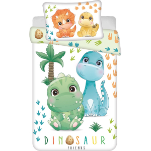 Sweet Home - BABY Dekbedovertrek - Dinosaurus - 135 x 100 + (1x) 40 x 60 cm - Katoen